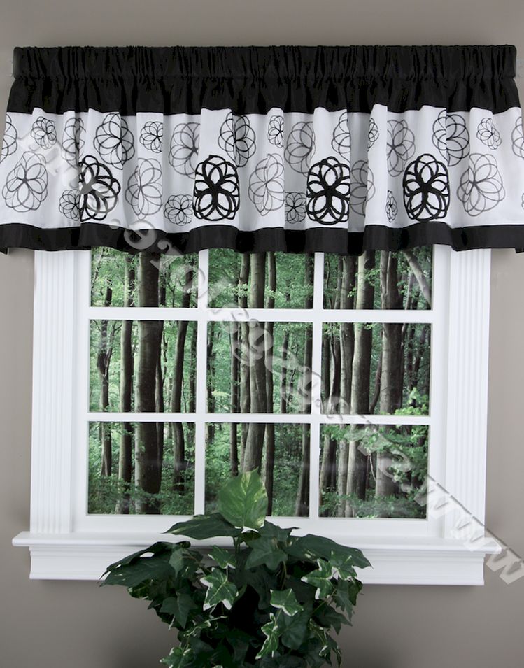 Black and White Kitchen Curtains And Valances photo - 2