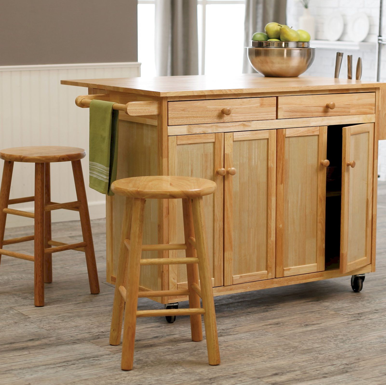 Portable Kitchen Island With Stools